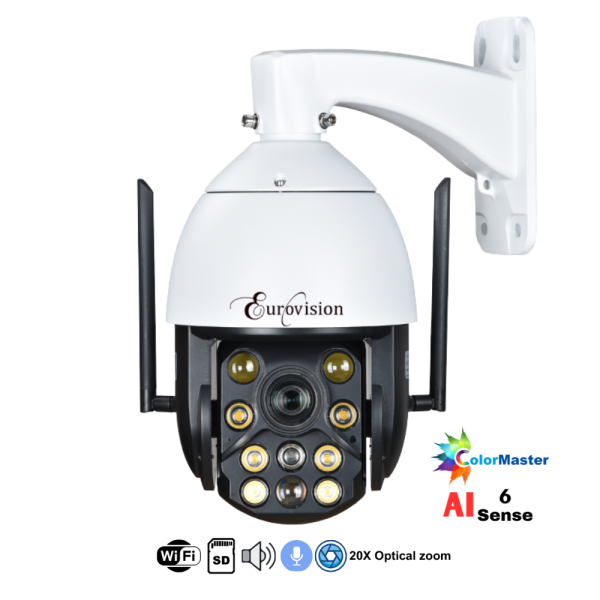 Eurovision EV-IPC-PTZ20V-DL-WIFI 6MP WiFi PTZ camera with 20X optical zoom and AI night vision
