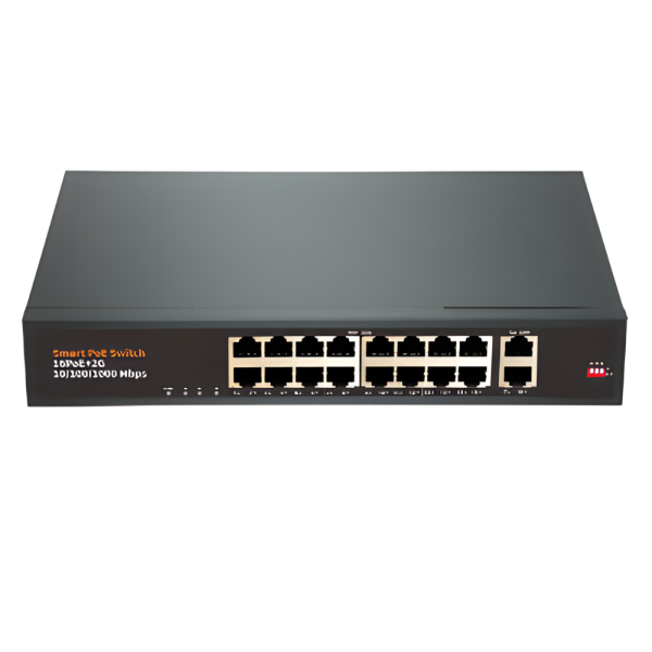 Eurovision EV-F11621GBL-C and EV-F1621GBL-A 16 port gigabit PoE+ network switch for CCTV IP cameras