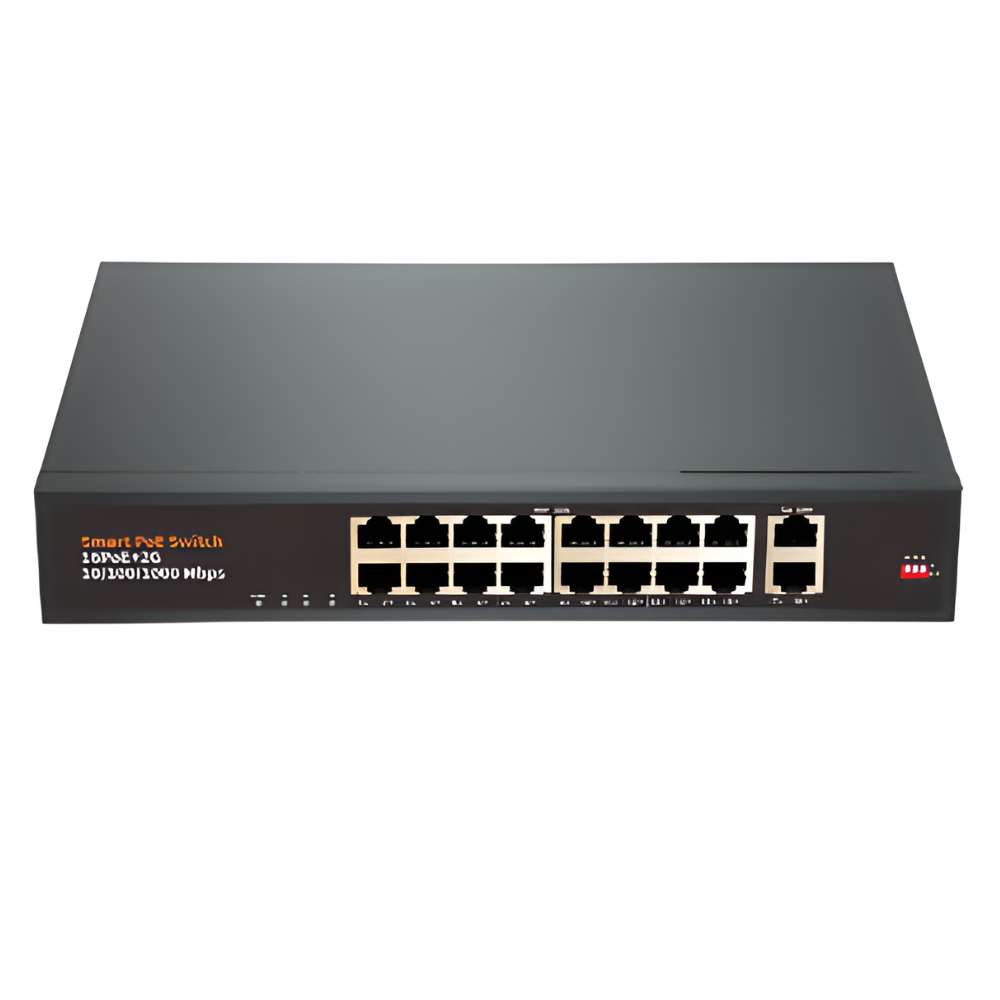 Eurovision EV-F11621GBL-C and EV-F1621GBL-A 16 port gigabit PoE+ network switch for CCTV IP cameras