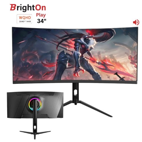 EV-GT400D 34 Inch WQHD Ultra-Wide Curved Gaming Monitor with 165Hz Industrial Display