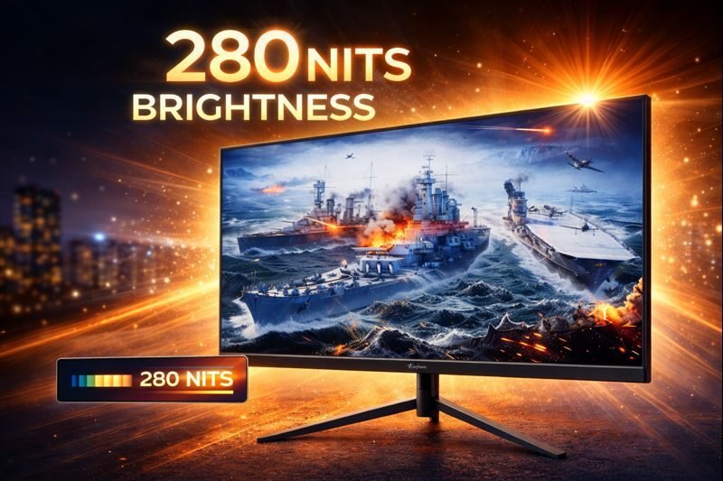 Eurovision monitor with 280 nits brightness providing clear and vivid display for CCTV surveillance and professional monitoring