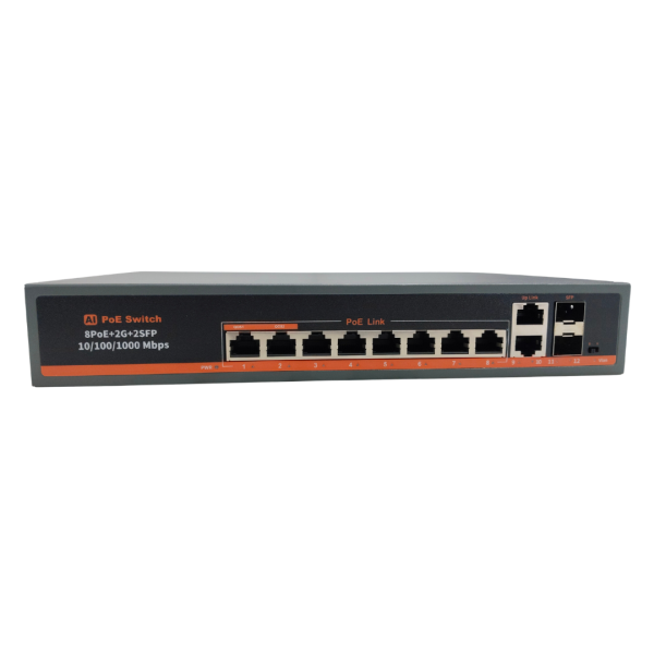 Eurovision EV-G0822GB 8 Port Gigabit PoE Switch with 2 Uplink and 2 SFP Ports