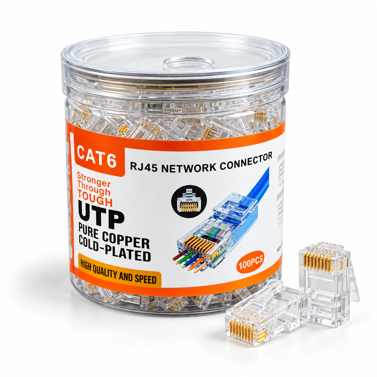 Eurovision CAT6 RJ45 Network Connector with Gold-Plated Contacts